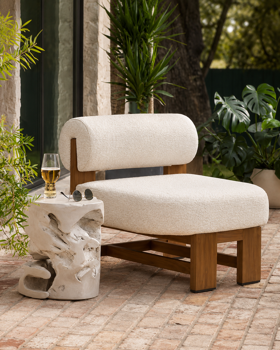 Nova Japandi Boucle Accent Chair